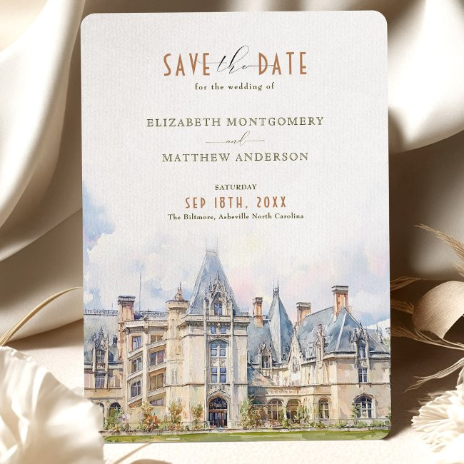The Biltmore Asheville Nc Travel Save-the-date Invitation