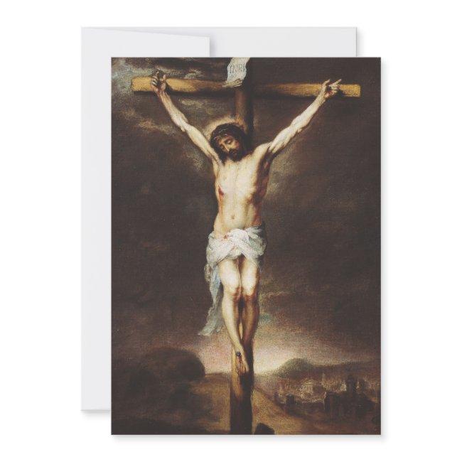 The Crucifixion By Bartolome Esteban Murillo Holiday Invitations