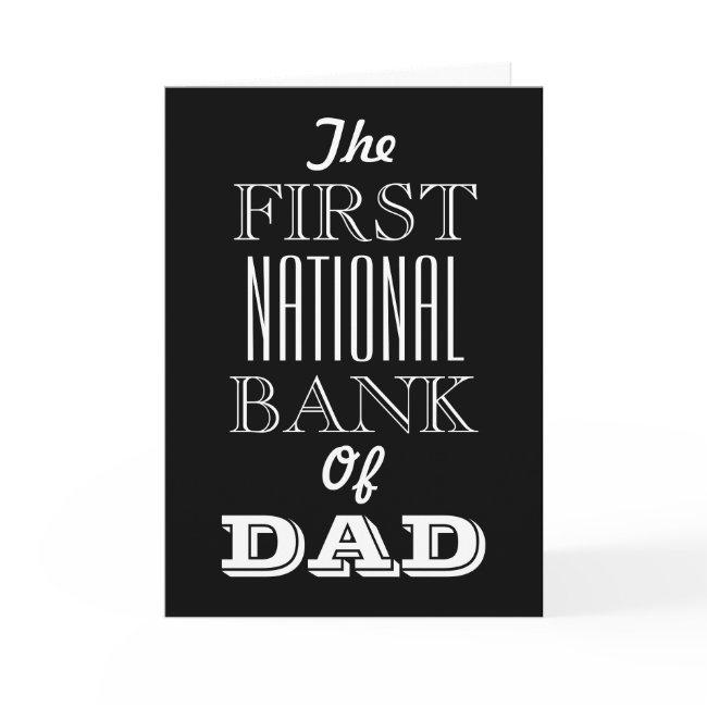 The First National Bank Of Dad Father's Day Thank You Invitations