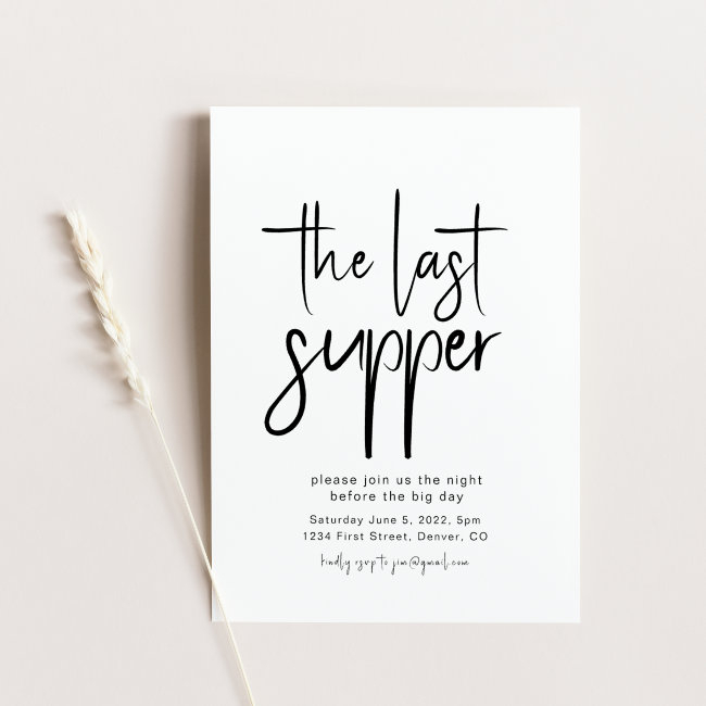 The Last Supper Rehearsal Dinner Invitation