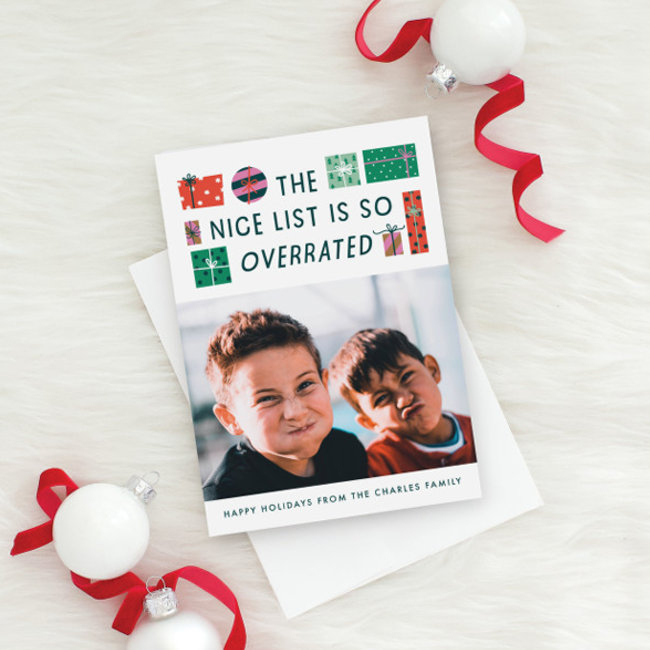 The Nice List Christmas Photo Invitations