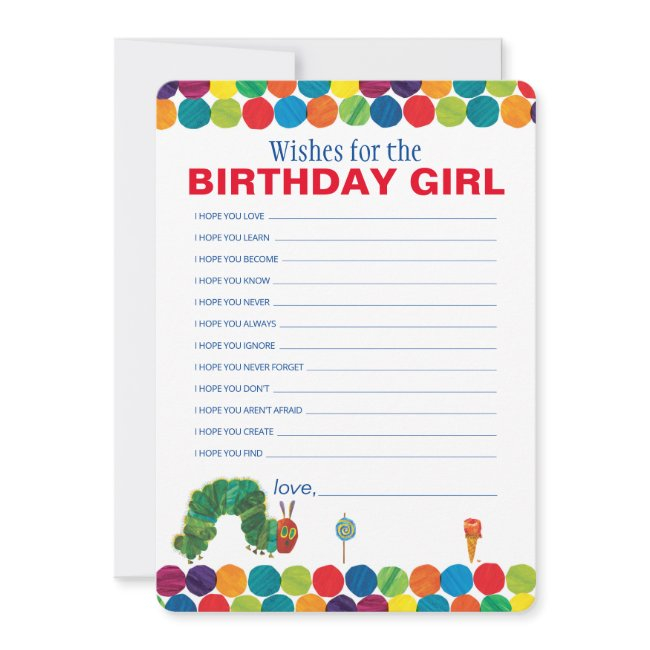 The Very Hungry Caterpillar Birthday Wishes Note Invitations