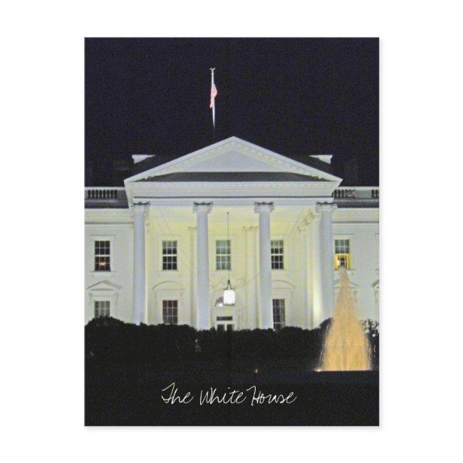 The White House At Night Washington Dc 001 Postinvitations