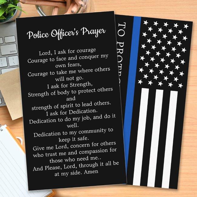Thin Blue Line Police Officer Prayer Bulk Business Invitations