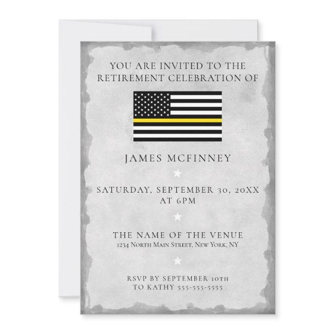 Thin Yellow Line Dispatcher Flag Retirement Party Invitation