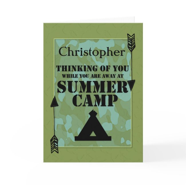 Thinking Of You Away At Summer Camp Custom Name Card