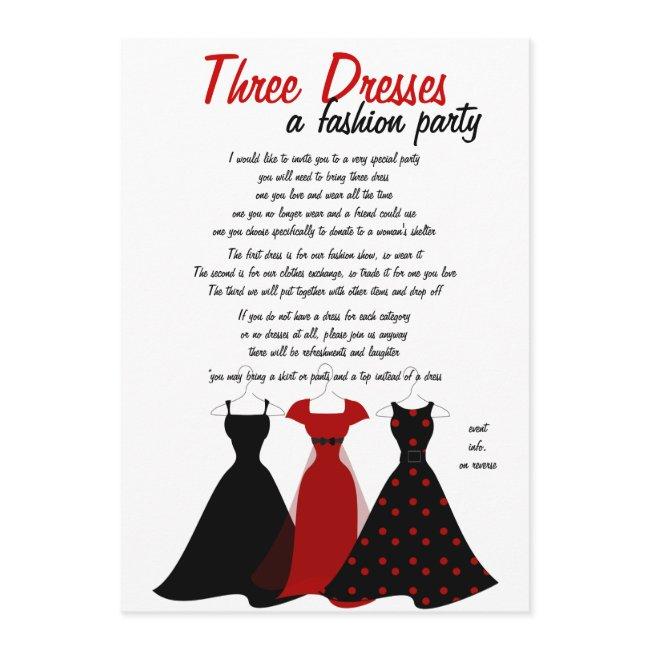 Three Dresses Invitation