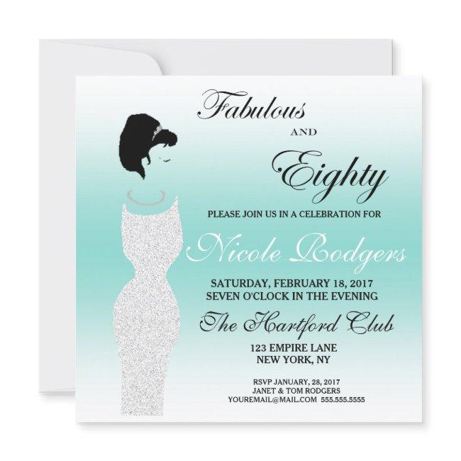Tiara Party Fabulous And 80 80th Birthday Party Invitation
