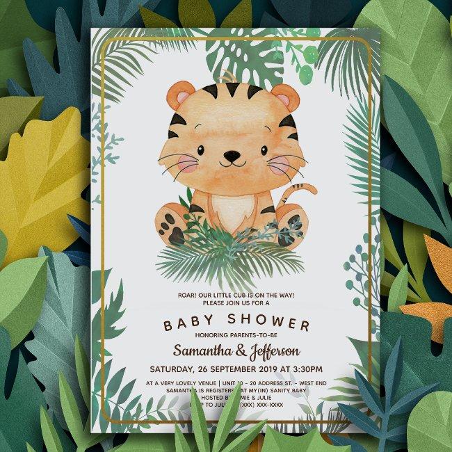 Tiger Baby Shower Invitations