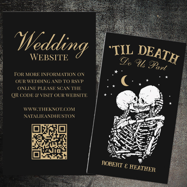 Til Death Gothic Wedding Website Qr Code Rsvp Enclosure Invitations