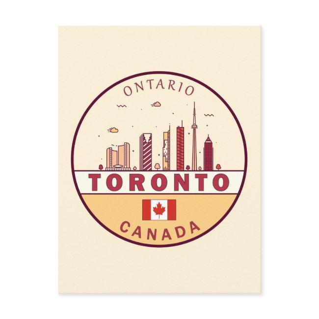 Toronto Canada City Skyline Emblem Postinvitations