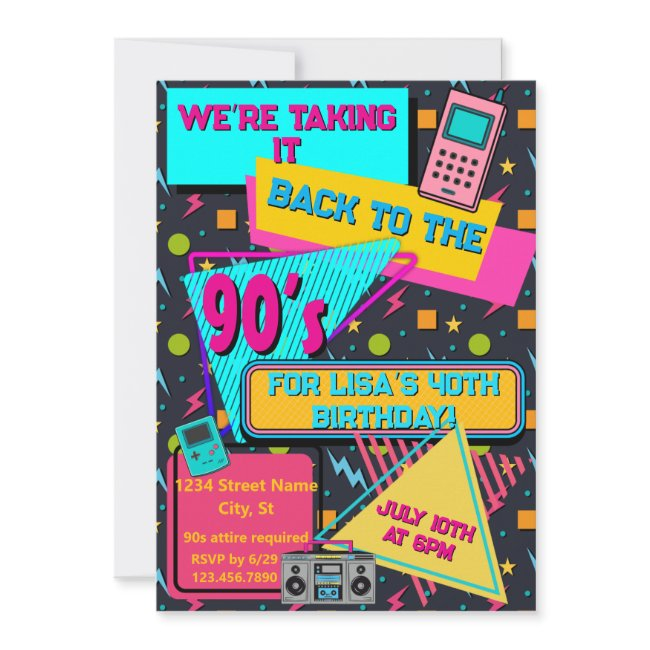 Totally Rad 80s / 90s Themed Party Invitation