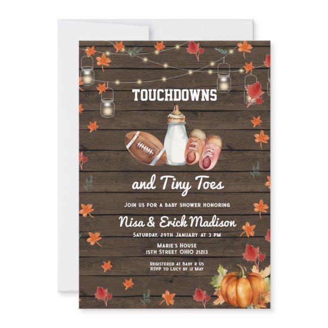 Touchdown And Tiny Toes Football Milk Baby Shower Invitation