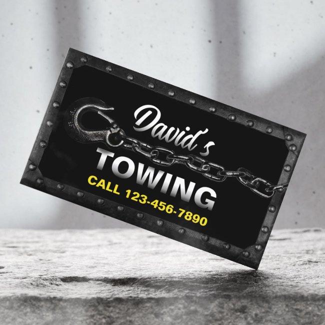 Towing Truck Car Hauling Service Metal Framed Business Invitations