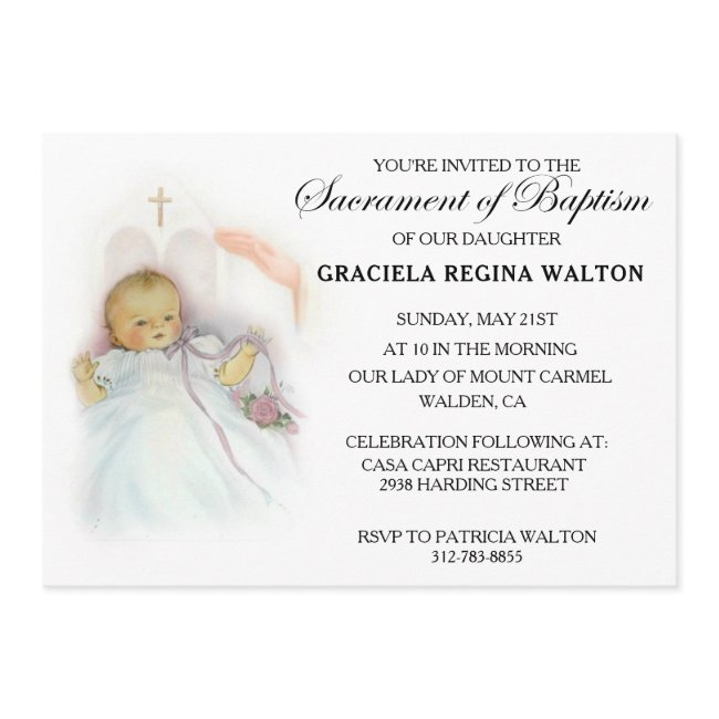 Traditional Catholic Infant Baptism Invitations