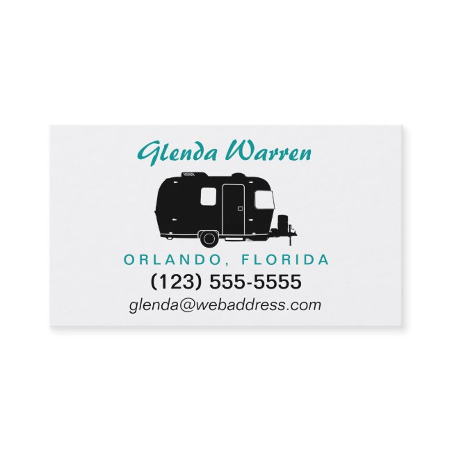 Travel Trailer Rv Silhouette Personal Calling Invitations
