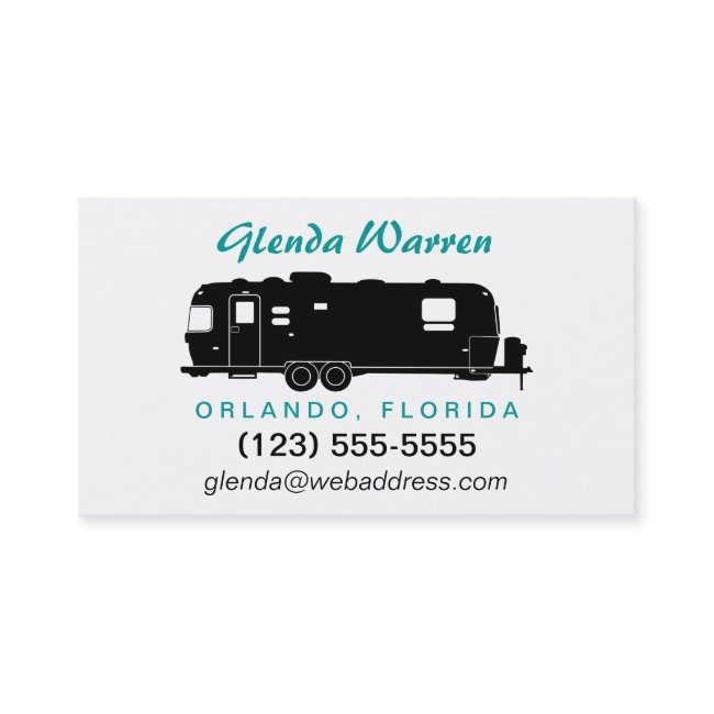 Travel Trailer Rv Silhouette Personal Calling Invitations