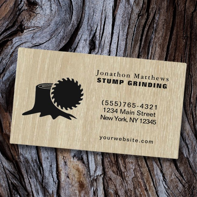 Tree Saw Stump Grinding Removal Business Invitations