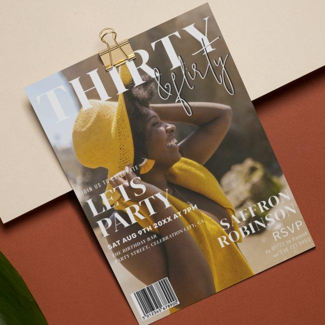 Trendy Magazine Cover | 30th Birthday Party Invitation