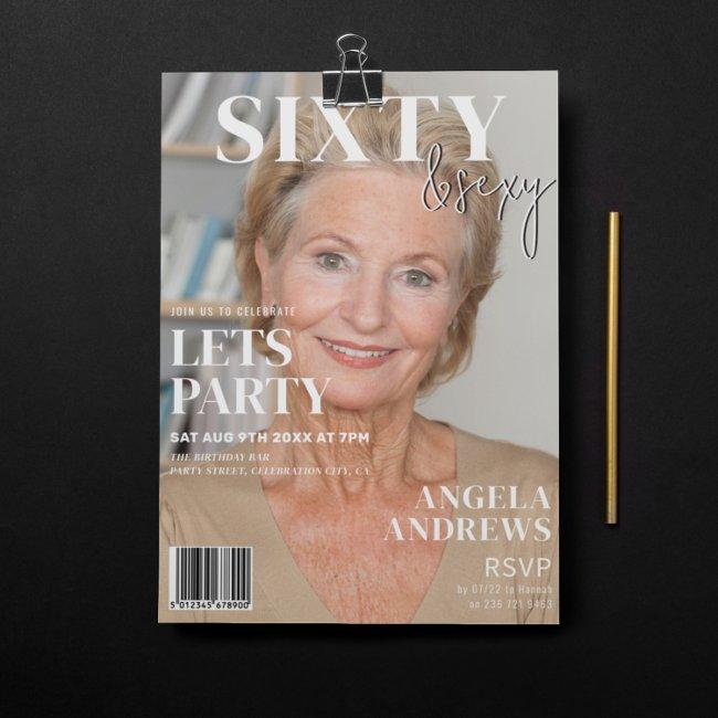 Trendy Magazine Cover | 60th Birthday Party Invitation