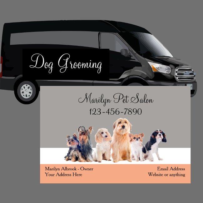 Trendy Modern Dog Salon Business Invitations