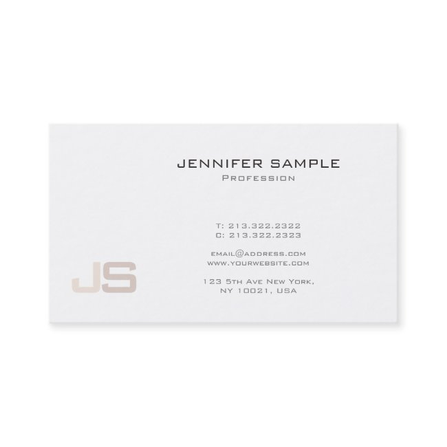 Trendy Modern Elegant Monogram Glamour Plain Business Invitations