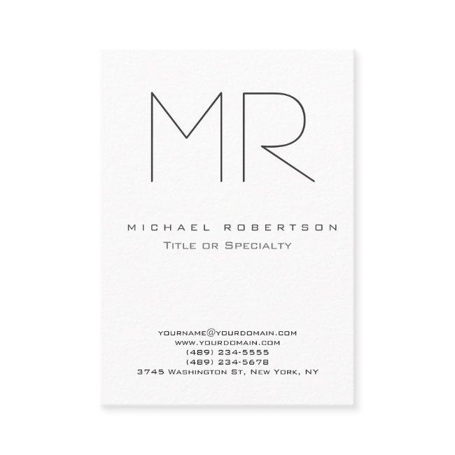 Trendy Modern Monogram Plain Minimalist Business Invitations