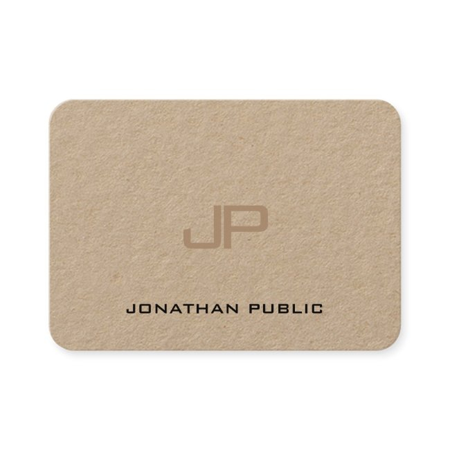 Trendy Real Kraft Paper Elegant Monogram Template Business Invitations