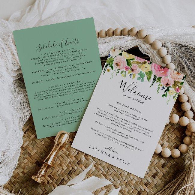 Tropical Colorful Autumn Wedding Welcome Letter