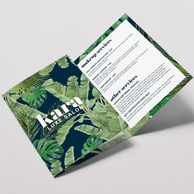 Tropical Modern Salon Designer Navy Brochure