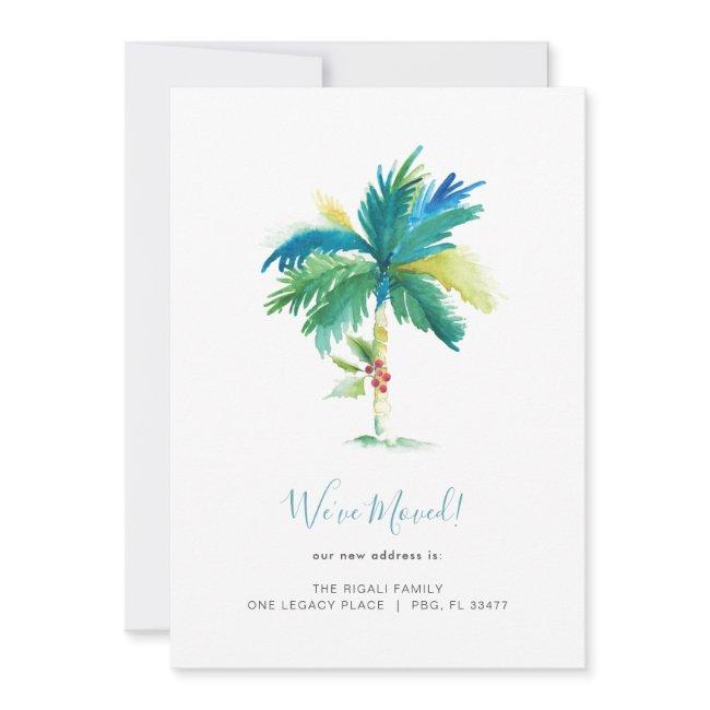 Tropical Watercolor Palm Tree Moving Announcement
