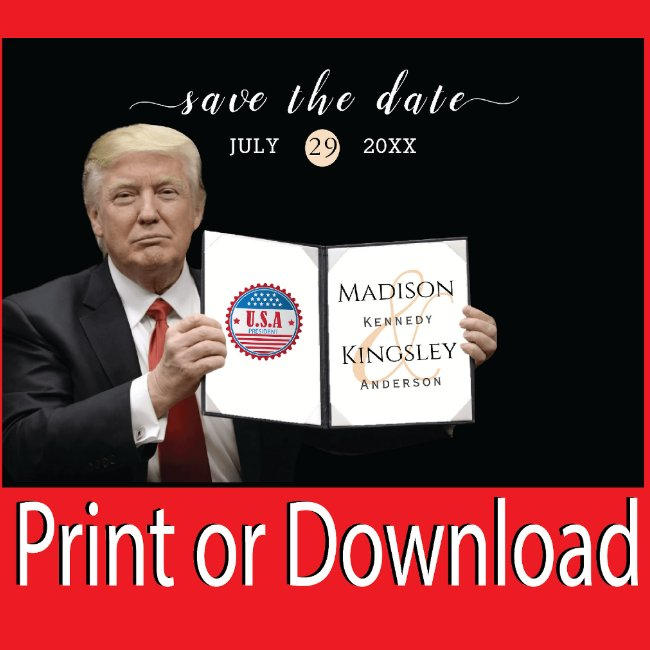 Trump Greatest 💍 Patriot Wedding Save The Date