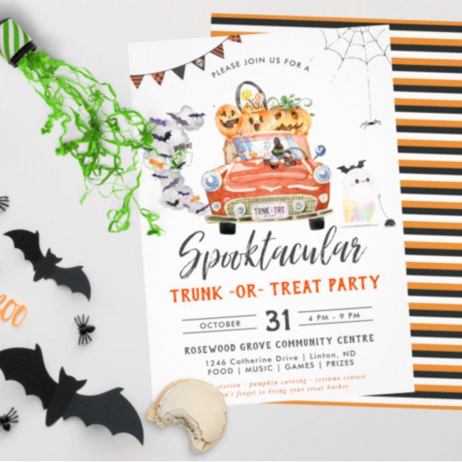 Trunk Or Treat | Halloween Baby Shower Invitation