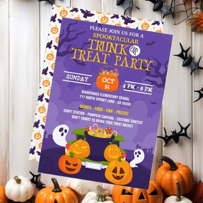 Trunk Or Treat Halloween Party Invitation