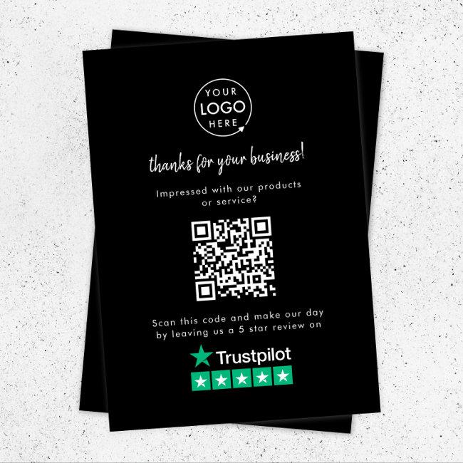 Trustpilot Review Us Black Business Thank You Qr Enclosure Invitations