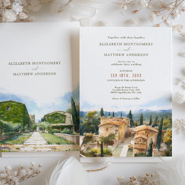 Tuscan Borgo Di Bastia Creti Wedding Invitation