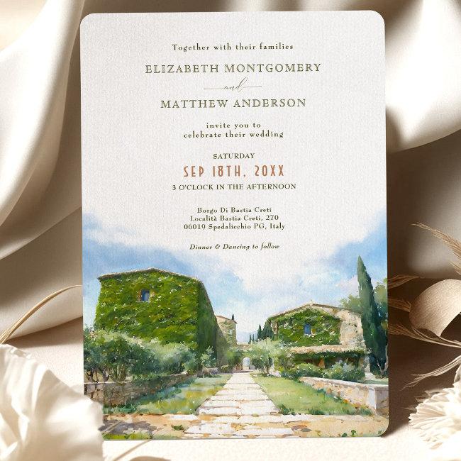 Tuscan Borgo Di Bastia Creti Wedding Invitation