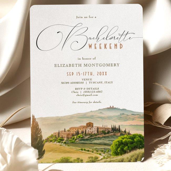 Tuscany Bachelorette Weekend Travel Itinerary Invitation