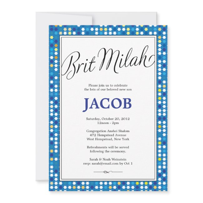 Twinkling Stars Bris/circumcision Invitation