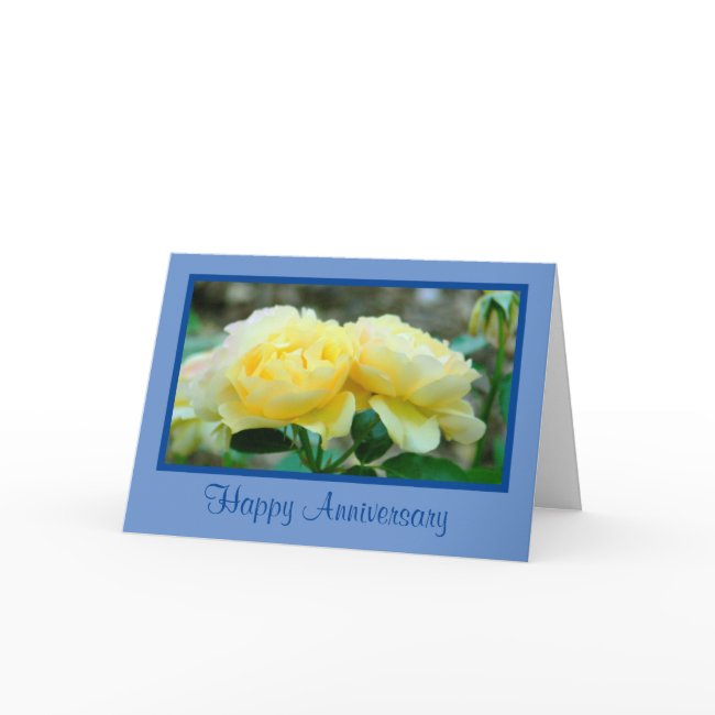 Two Yellow Roses/happy Anniversary/great Couple Invitations