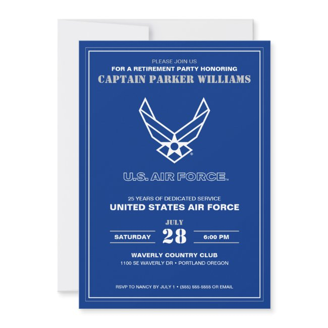 U.s. Air Force Logo - Blue Invitation