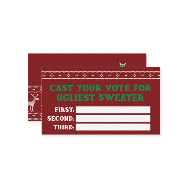 Ugly Christmas Sweater Party Vote Invitations