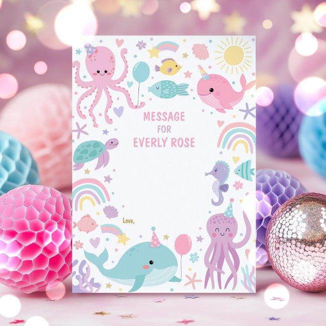 Under The Sea Birthday Party Note Invitations