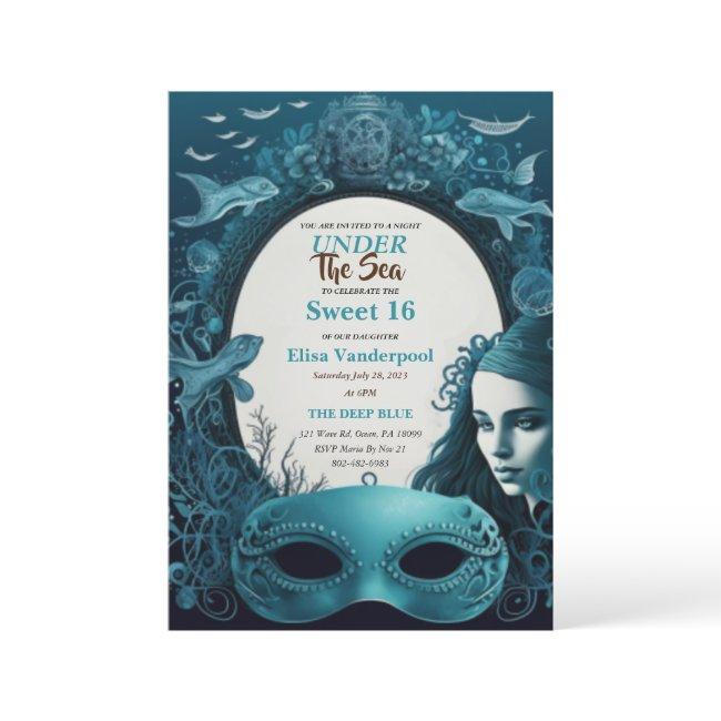 Under The Sea Mermaid Sweet 16 Invitations