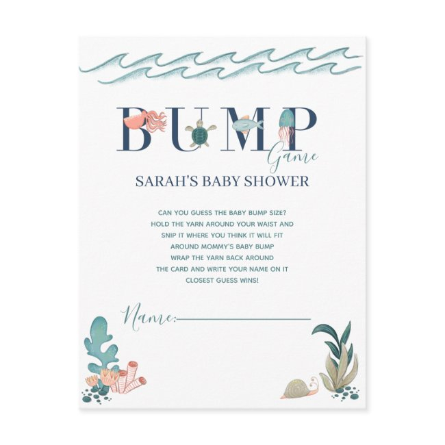 Under The Sea Ocean Animals Baby Shower Bump Game Enclosure Invitations