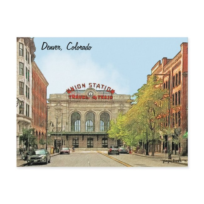 Union Station, Denver, Co, Travel By Train Postinvitations