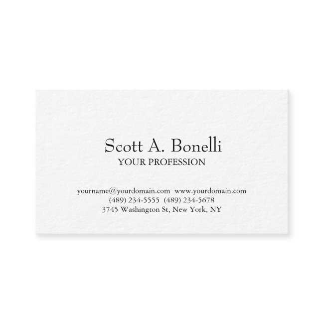 Unique Elegant Plain Simple White Special Business Invitations