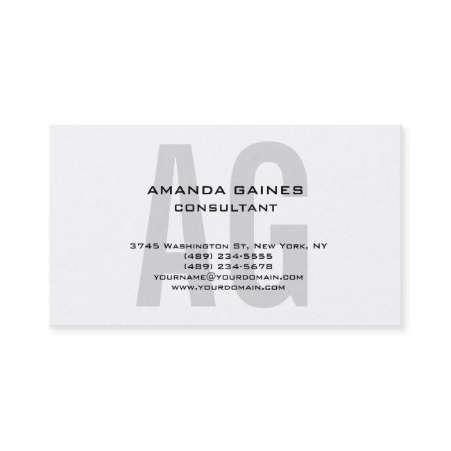 Unique Original Classical Gray Monogram White Business Invitations