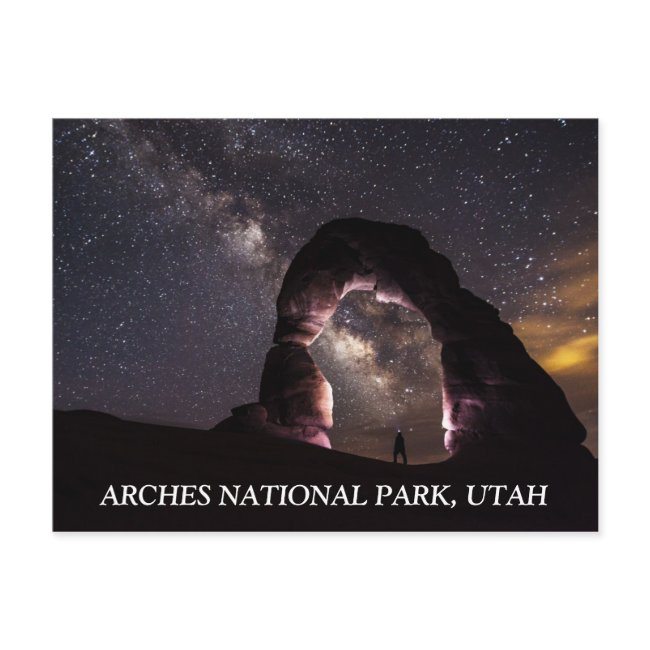Utah Delicate Arch Night Stars Milky Way Landscape Postinvitations