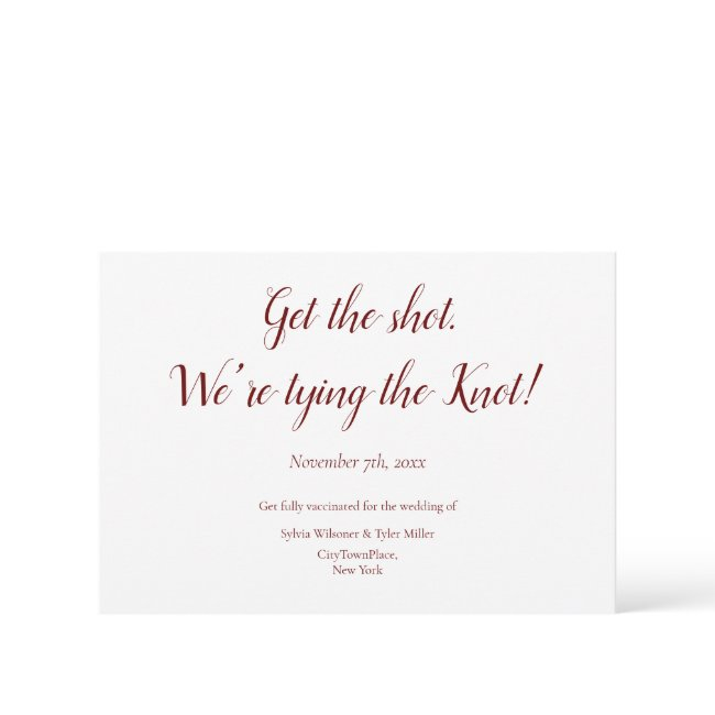 Vaccination Tying The Knot Wedding Save The Date